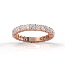 Shared Prong Cushion Lab Grown Diamond Women Wedding Band 14k Rose Gold  (2.2Ct. tw.)