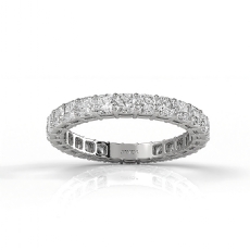 Shared Prong Cushion Lab Grown Diamond Women Wedding Band 14k White Gold 2.20Ctw