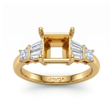 Princess Diamond 3 Stone Engagement Setting Ring 14k Gold Yellow  (0.45Ct. tw.)