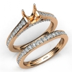 Cushion Cut Diamond Engagement Semi Mount Ring Bridal Set 18k Rose Gold 1.25Ct - javda.com 