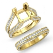 2.3Ct Diamond Engagement Ring Princess Bridal Sets 14k Yellow Gold Split Shank - javda.com 