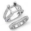 2.3Ct Diamond Engagement Ring Princess Bridal Sets 14k White Gold Split Shank - javda.com 