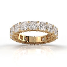 Cushion Cut Lab Grown Diamond Shared Prong Women Wedding Band 14k Gold Yellow  (7.4Ct. tw.)