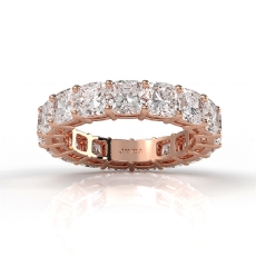 Cushion Cut Lab Grown Diamond Shared Prong Women Wedding Band 14k Rose Gold  (7.4Ct. tw.)