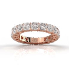 Cushion Lab Grown Diamond Shared Prong Women's Wedding Band 14k Rose Gold  (5Ct. tw.)