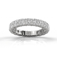 Cushion Lab Grown Diamond Shared Prong Women's Wedding Band 14k White Gold 5Ctw.