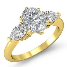 Basket Style Classic 3 Stone diamond Ring 14k Gold Yellow