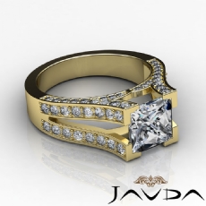 Vintage Pave Split Shank diamond Ring 18k Gold Yellow