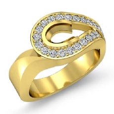 Diamond Engagement Ring 14k Gold Yellow Oval Semi Mount Halo Pave (0.5Ct. tw.)