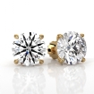 Lab grown Round Diamond Prong Stud Earring IGI Certified 14k Yellow Gold 6Ct - javda.com 