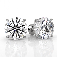 IGI Certified Lab grown Round Diamond Stud Prong Earring 14k White Gold 8.00ctw.