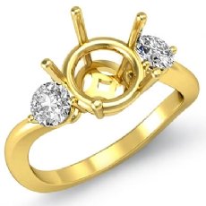 Round Diamond 3 Stone Engagement Semi Mount Ring 14k Gold Yellow  (0.5Ct. tw.)