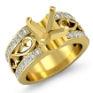 0.55Ct Asscher Diamond Fashion Wedding Ring 14k Yellow Gold Semi Mount Pave Setting - javda.com 