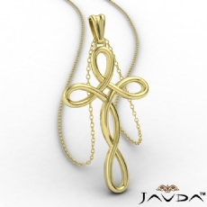 Infinity Cross Gold Pendant Necklace 18