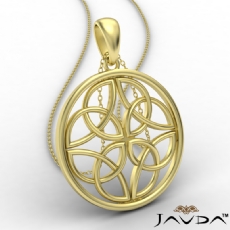 Celtic Knot Circle Gold Pendant Necklace 18