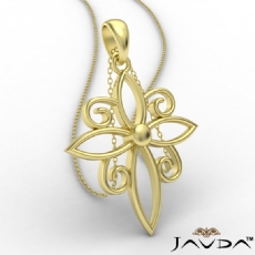 Scroll Design Gold Pendant Necklace 18