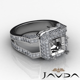 1.75Ct Diamond Engagement Ring Princess Semi Mount Halo Setting 14k Gold White