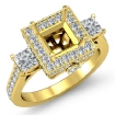 Diamond Three Stone Engagement Round Princess Ring 18k Yellow Gold Halo Setting 1.1Ct - javda.com 