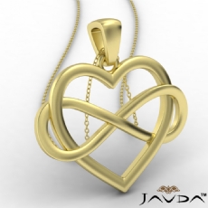 Infinity Heart Gold Pendant Necklace 18