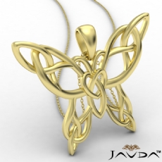 Celtic Butterfly Gold Pendant Necklace 18