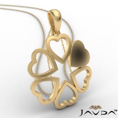 Heart Circle Gold Pendant Necklace 18