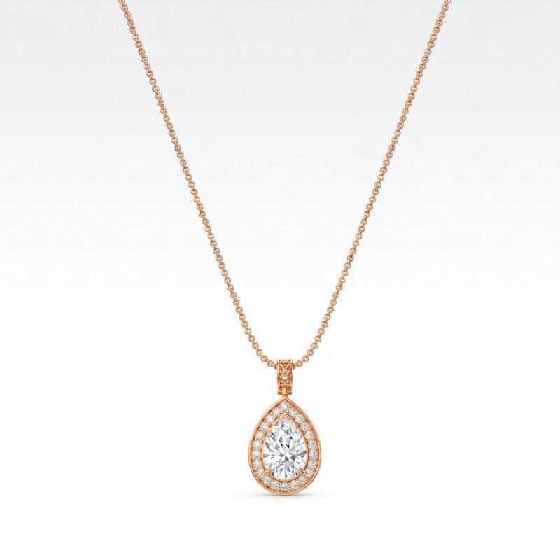  diamond Pendant 14k Rose Gold