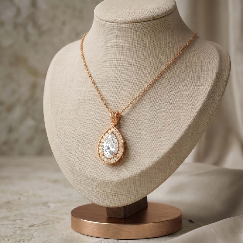  diamond Pendant 14k Rose Gold