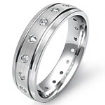Bezel Diamond Mens Eternity Wedding Bevel Edge Dome Band 18k Gold White 0.35Ct