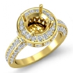 1.26Ct Diamond Engagement Round Ring 14k Yellow Gold Halo Semi Mount - javda.com 