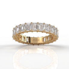 Emerald Lab Grown Diamond Shared Prong Women Wedding Band 14k Gold Yellow  (4Ct. tw.)