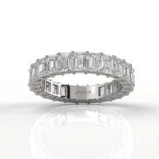 Emerald Lab Grown Diamond Shared Prong Women Wedding Band 14k White Gold 4 Ctw.