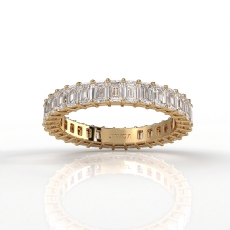 Emerald Lab Grown Diamond Shared Prong Women Wedding Band 14k Gold Yellow  (2.35Ct. tw.)