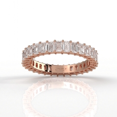 Emerald Lab Grown Diamond Shared Prong Women Wedding Band 14k Rose Gold  (2.35Ct. tw.)