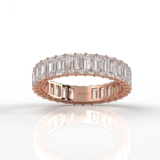 Women Emerald Lab-Grown Diamond Shared Prong Wedding Band 14k Rose Gold  (3.2Ct. tw.)