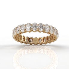 Women's Shared Prong Wedding Band Oval Lab-Grown Diamond 14k Gold Yellow  (2.9Ct. tw.)