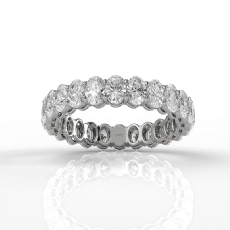 Women's Shared Prong Wedding Band Oval Lab-Grown Diamond Platinum 950  (2.9Ct. tw.)