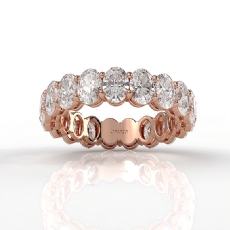 Women's Prong Set Oval Lab Grown Diamond Eternity Wedding Band 14k Rose Gold  (4.5Ct. tw.)