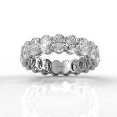 Women's Prong Set Oval Lab Grown Diamond Eternity Wedding Band 14k Gold 4.5Ctw