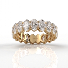 Oval Lab Grown Diamond Women's Shared Prong Wedding Band 14k Gold Yellow  (5.05Ct. tw.)