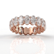 Oval Lab Grown Diamond Women's Shared Prong Wedding Band 14k Rose Gold  (5.05Ct. tw.)