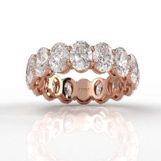 Oval Lab-Grown Diamond Shared Prong Women Wedding Band 14k Rose Gold  (6.75Ct. tw.)