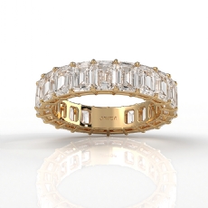 Emerald Lab Grown Diamond Women's Wedding Eternity Ring 14k Gold Yellow  (6.2Ct. tw.)