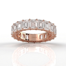 Emerald Lab Grown Diamond Women's Wedding Eternity Ring 14k Rose Gold  (6.2Ct. tw.)