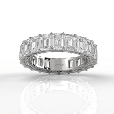Emerald Lab Grown Diamond Women's Wedding Eternity Ring 14k White Gold 6.2 Ctw.