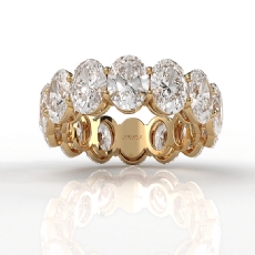 Shared Prong Oval Lab Grown Diamond Eternity Wedding Band 14k Gold Yellow  (10.1Ct. tw.)