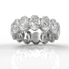 Shared Prong Oval Lab Grown Diamond Eternity Wedding Band 14k White Gold 10.1ctw