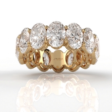Shared Prong Oval Cut Lab Grown Diamond Eternity Wedding Band 14k Gold Yellow  (10.7Ct. tw.)