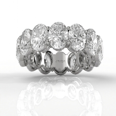 Shared Prong Oval Cut Lab Grown Diamond Eternity Wedding Band 14k Gold 10.7ctw.