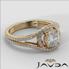 Pave Bypass Design diamond Ring 18k Gold Yellow