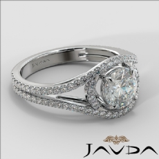 Pave Bypass Design diamond Ring 14k Gold White